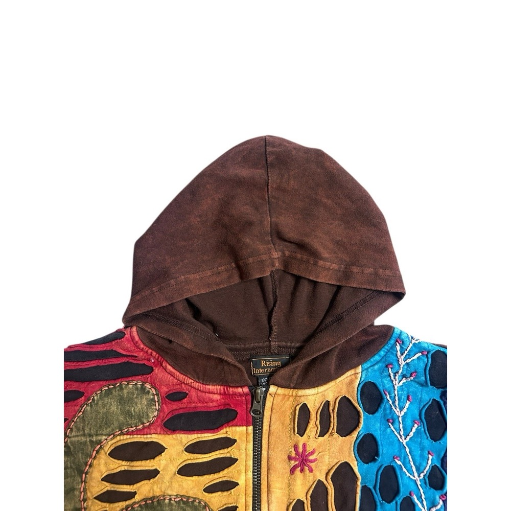 Rising International Patchwork Full Zip Hoodie Hi… - image 6